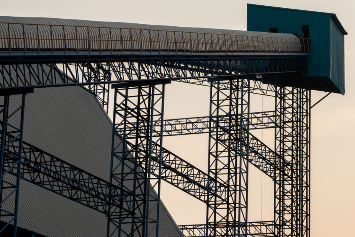 Conveyor Pillar Page 2 Conveyor system covered with corrugated metal