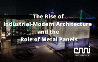 The Rise of Industrial-Modern Architecture and the Role of Metal Panels with photo of Kiewet Luminarium in Omaha at night