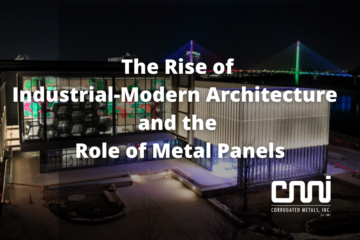 The Rise of Industrial-Modern Architecture and the Role of Metal Panels with photo of Kiewet Luminarium in Omaha at night